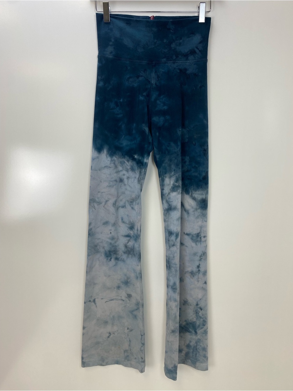 Hard Tail Navy and Light Gray Tie-Dye Flare Leggings